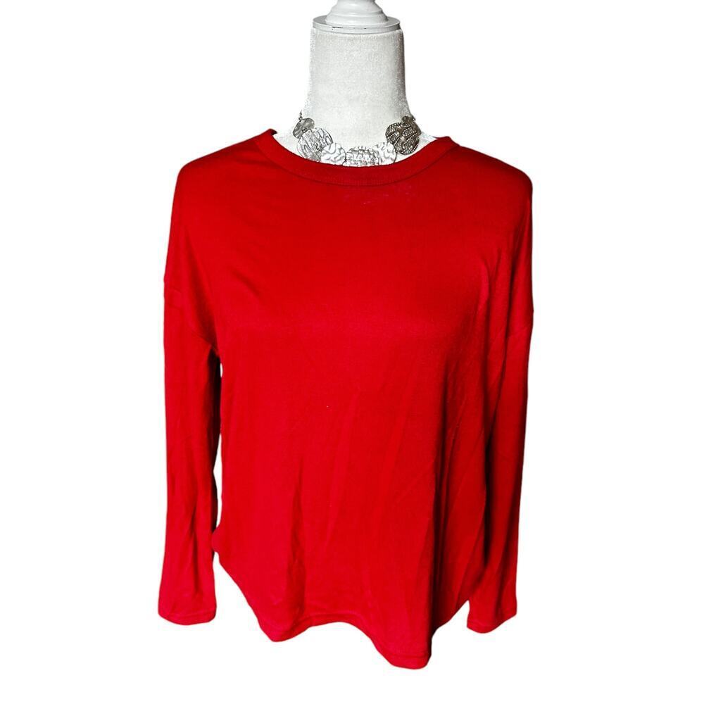 🌻 4/$25 Old Navy Red Slub Long Sleeve Shirt  size small, NWT